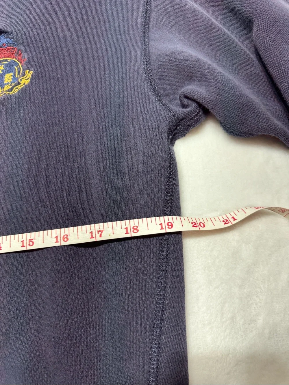 Ralph Lauren Boy’s Navy Fleece Crewneck Pullover Sweatshirt Embroidered Logo